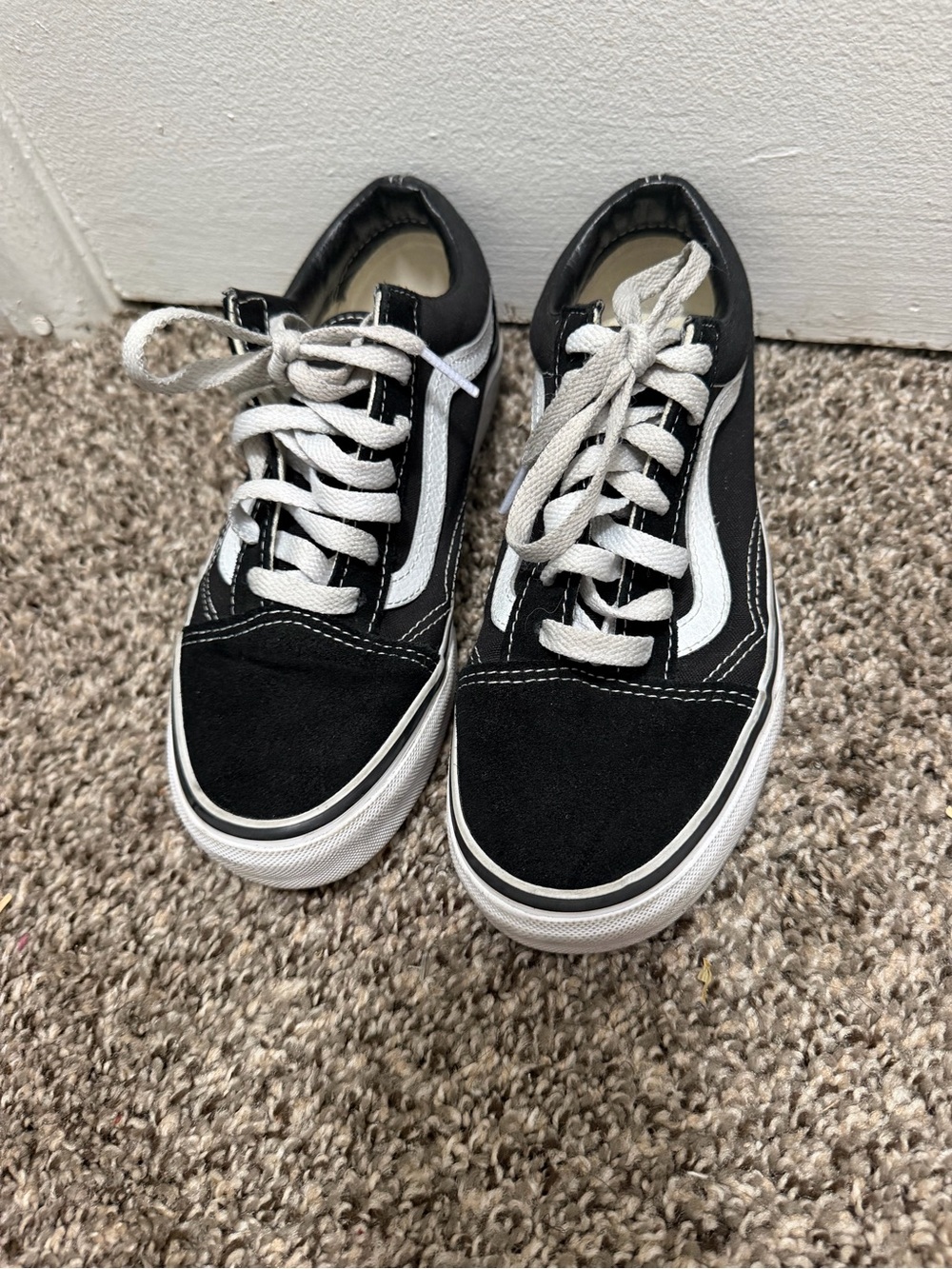 Vans Kids Black and White Low-Top Skate Sneakers